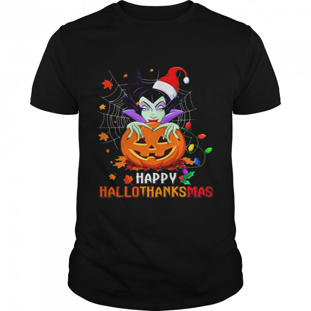 Maleficent Disney happy HalloThanksMas shirt