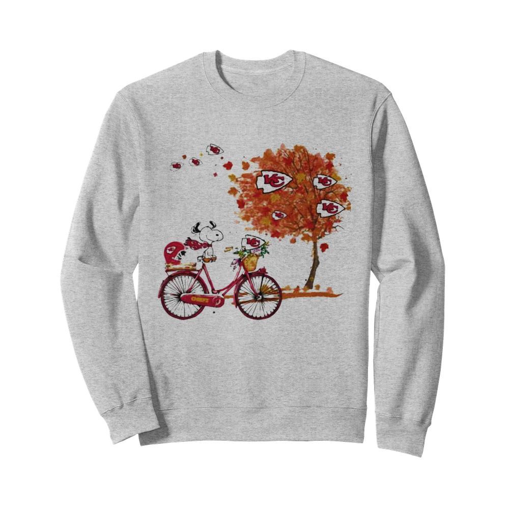 Maple Leaves Snoopy Riding Bike Logo Kansas City Chiefs  Unisex Sweatshirt