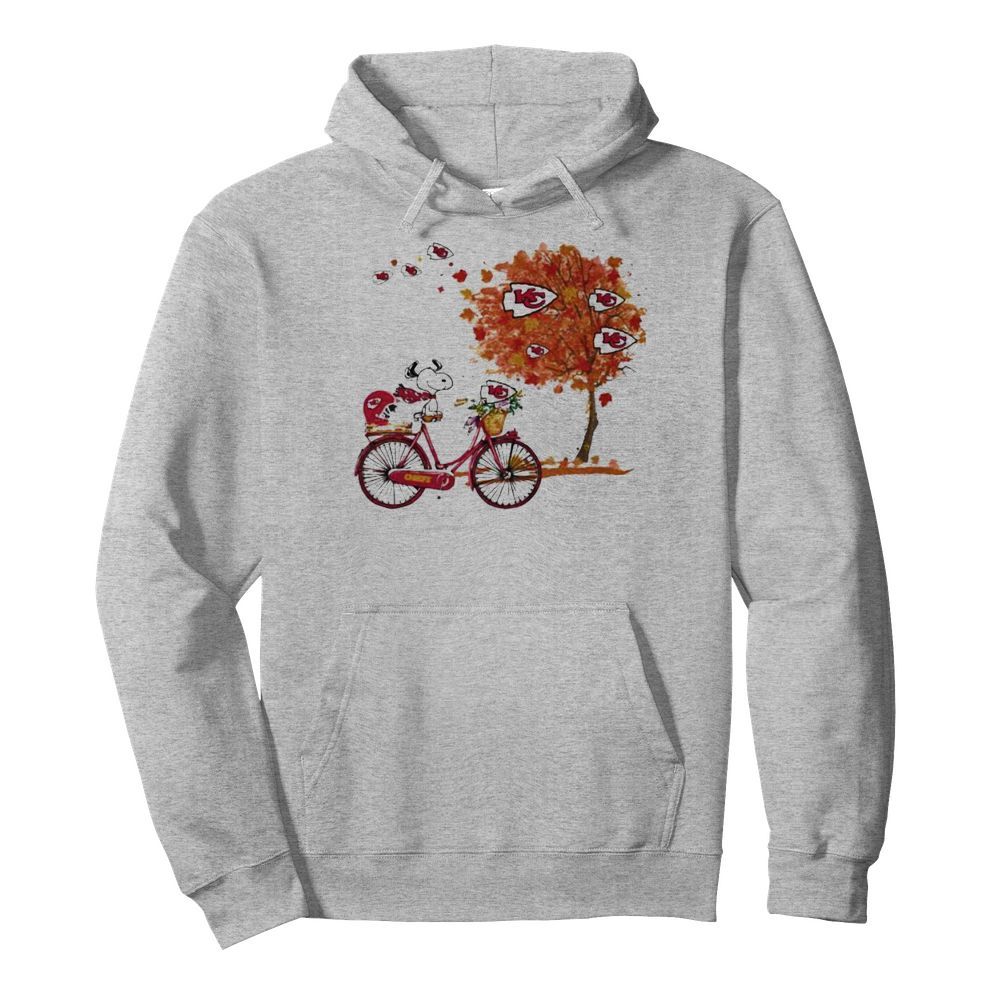 Maple Leaves Snoopy Riding Bike Logo Kansas City Chiefs  Unisex Hoodie