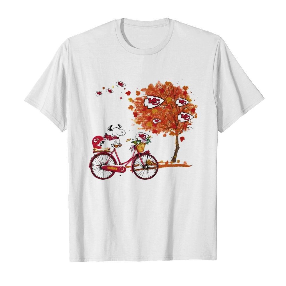 Maple Leaves Snoopy Riding Bike Logo Kansas City Chiefs  Classic Men's T-shirt