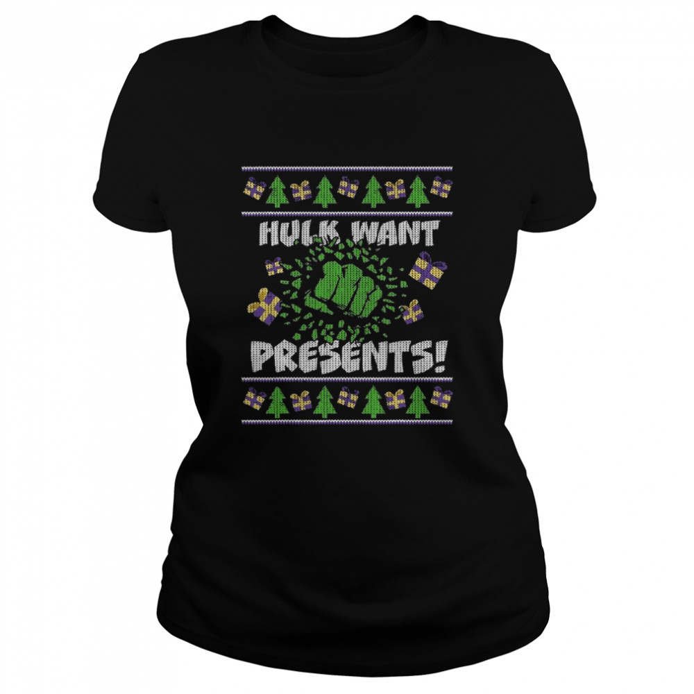 Marvel Hulk Smash Presents Holiday  Classic Women's T-shirt