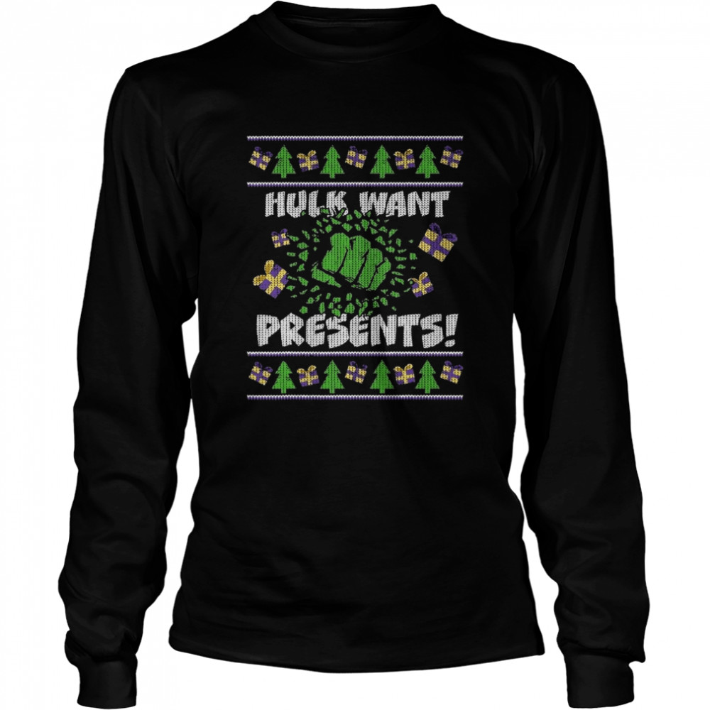 Marvel Hulk Smash Presents Holiday  Long Sleeved T-shirt