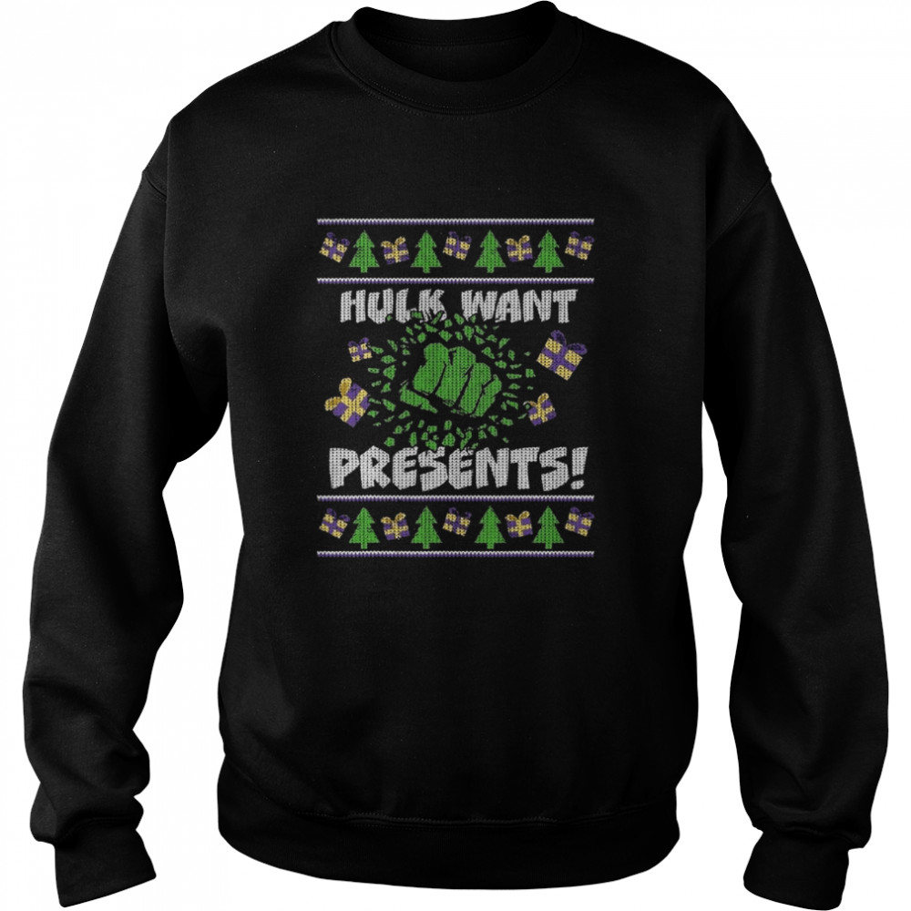 Marvel Hulk Smash Presents Holiday  Unisex Sweatshirt