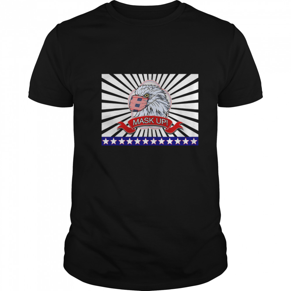 Mask Up Fun And Patriotic Bald Eagle American Flag shirt