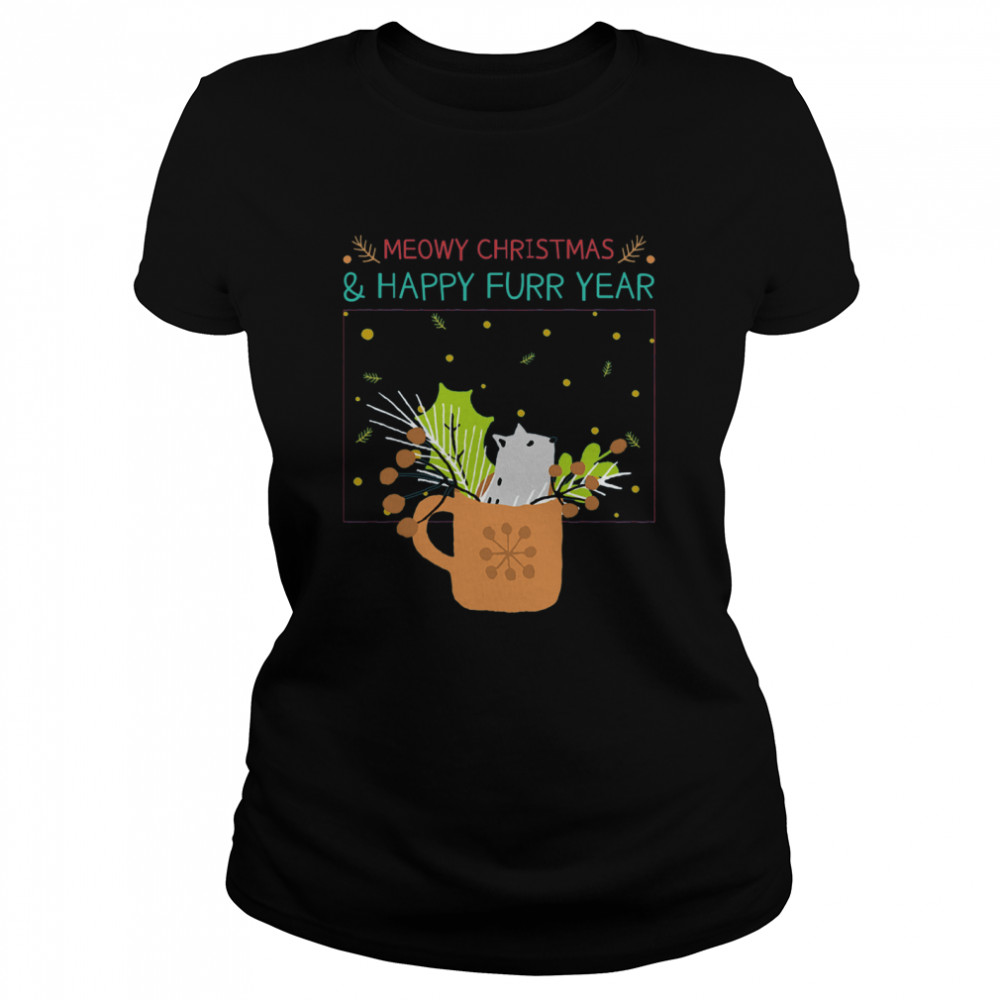 Meowy Christmas Happy Furr Year  Classic Women's T-shirt