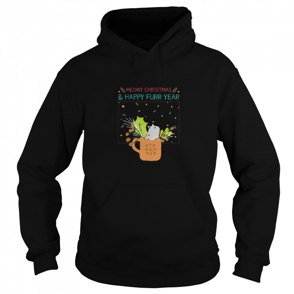 Meowy Christmas Happy Furr Year  Unisex Hoodie