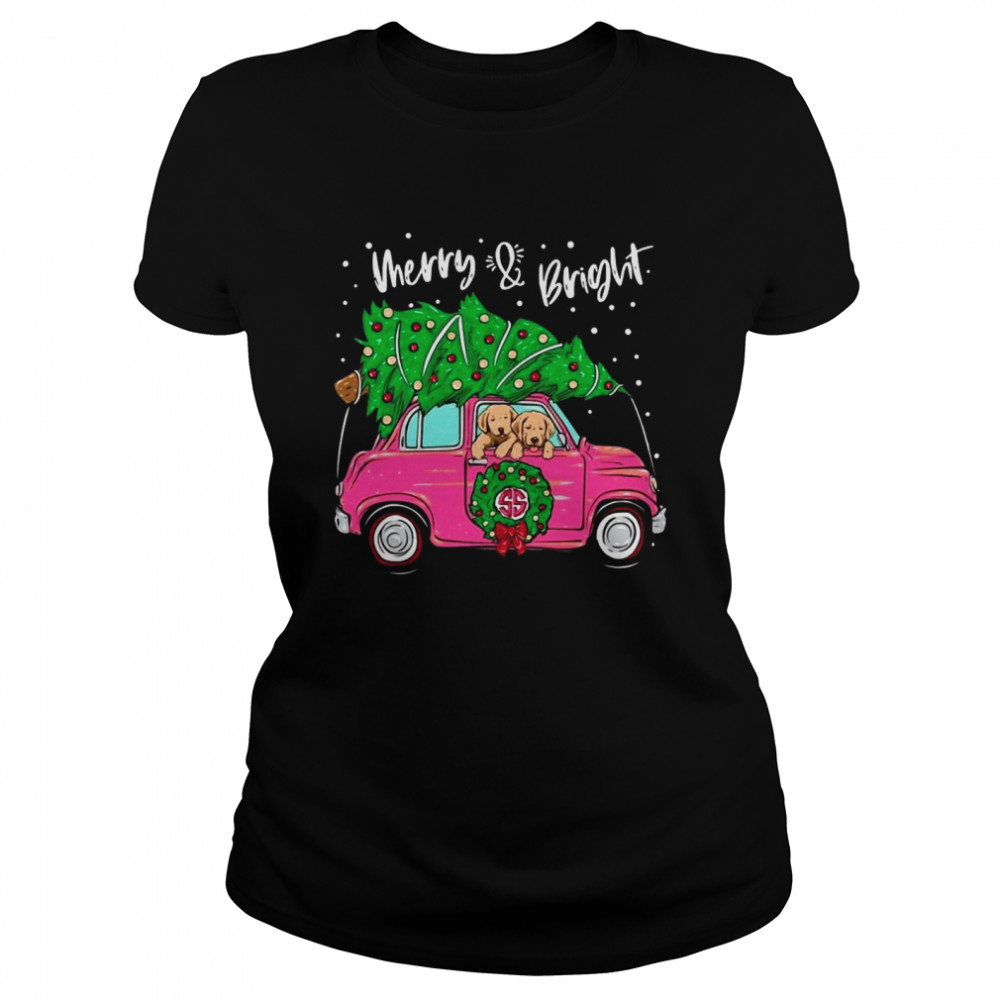 Merry And Bright Pitbull Dog Ugly Christmas  Classic Women's T-shirt