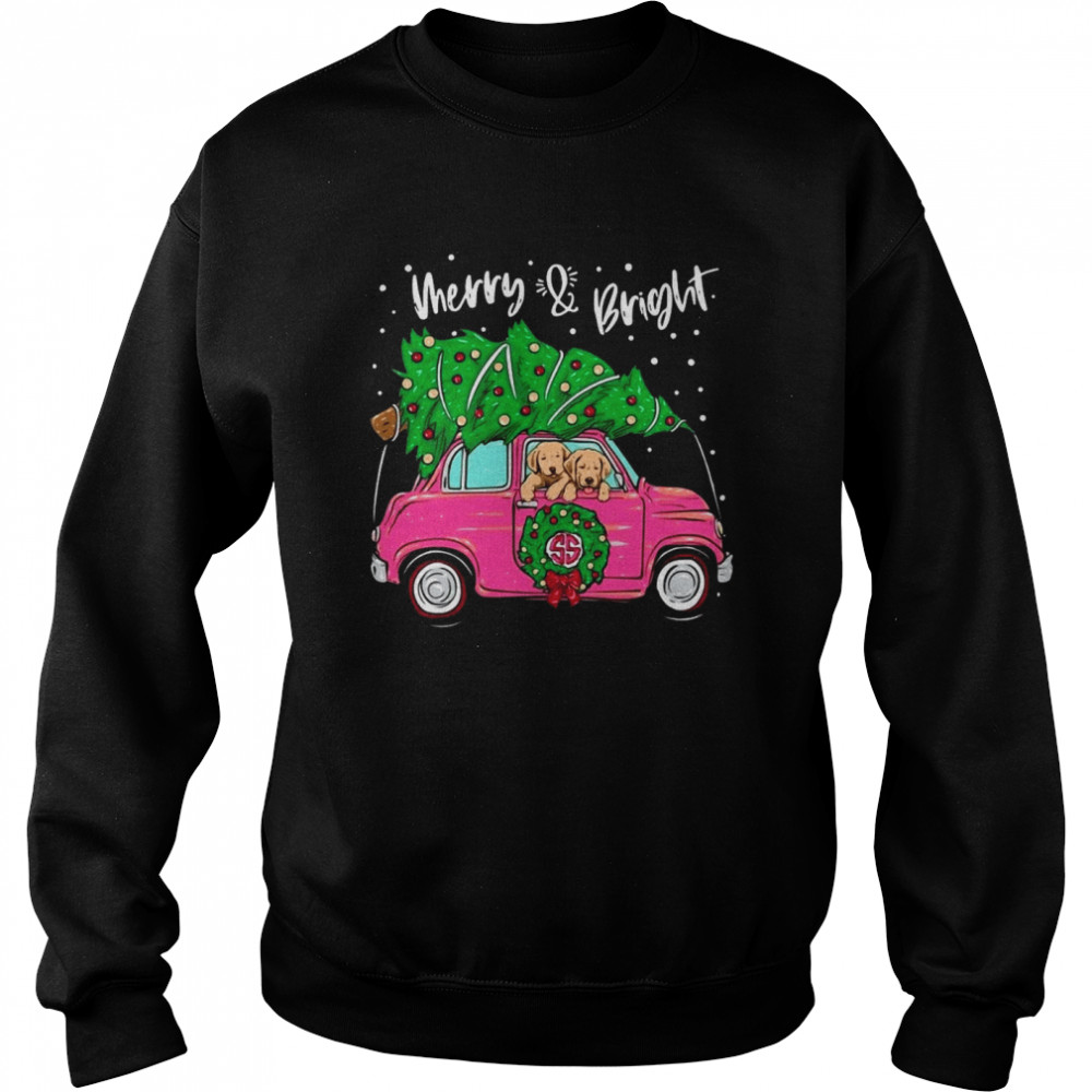 Merry And Bright Pitbull Dog Ugly Christmas  Unisex Sweatshirt