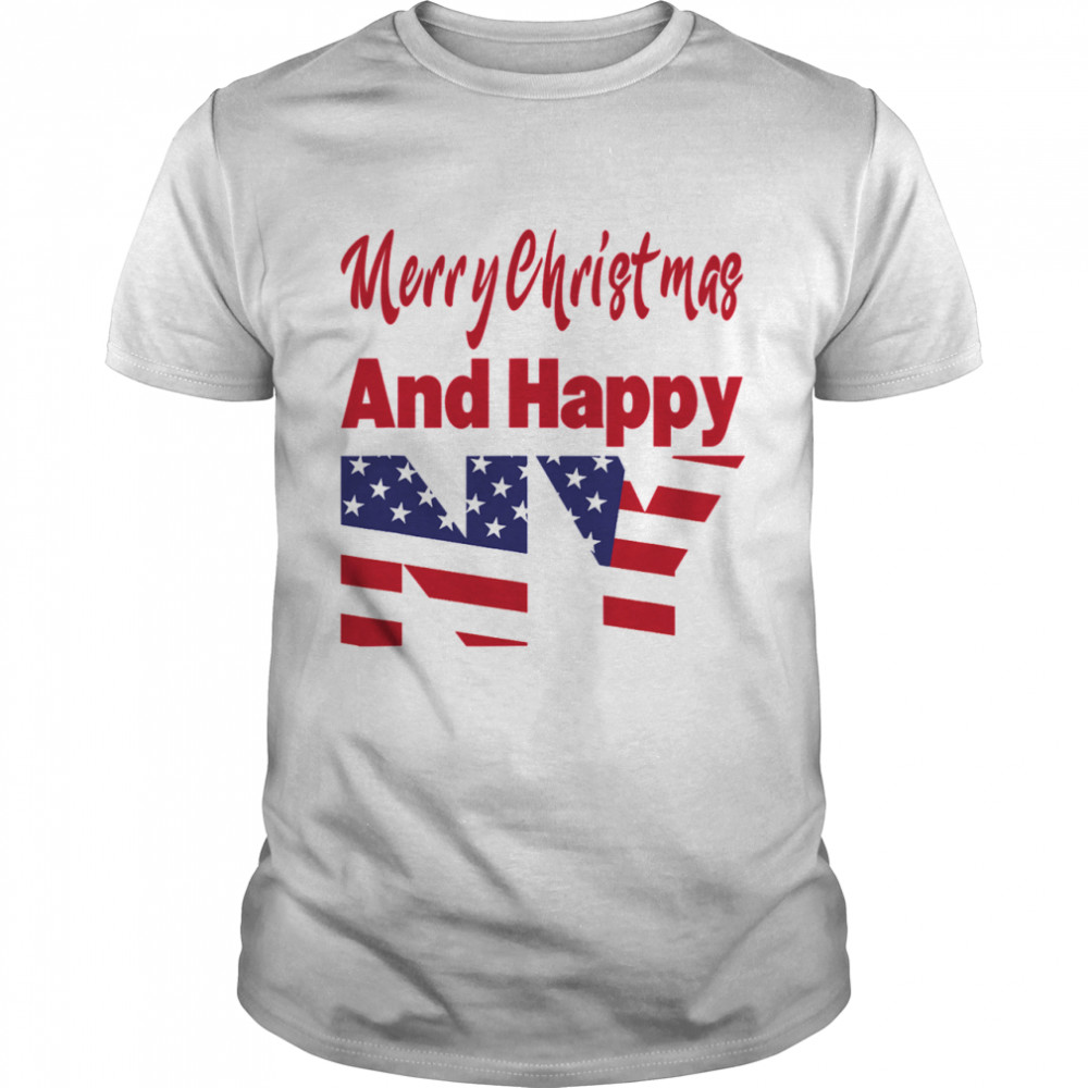 Merry Christmas And Happy New Year Us Flag shirt