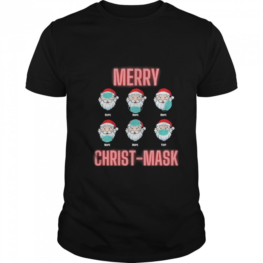 Merry Christmask Six Santa With Face Mask Covid shirt