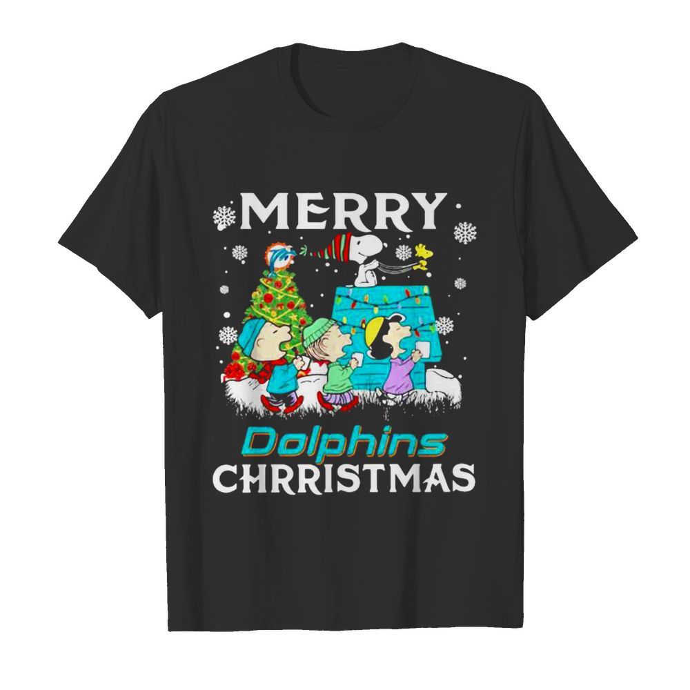 Merry Dolphins Christmas Peanuts Xmas Tree shirt