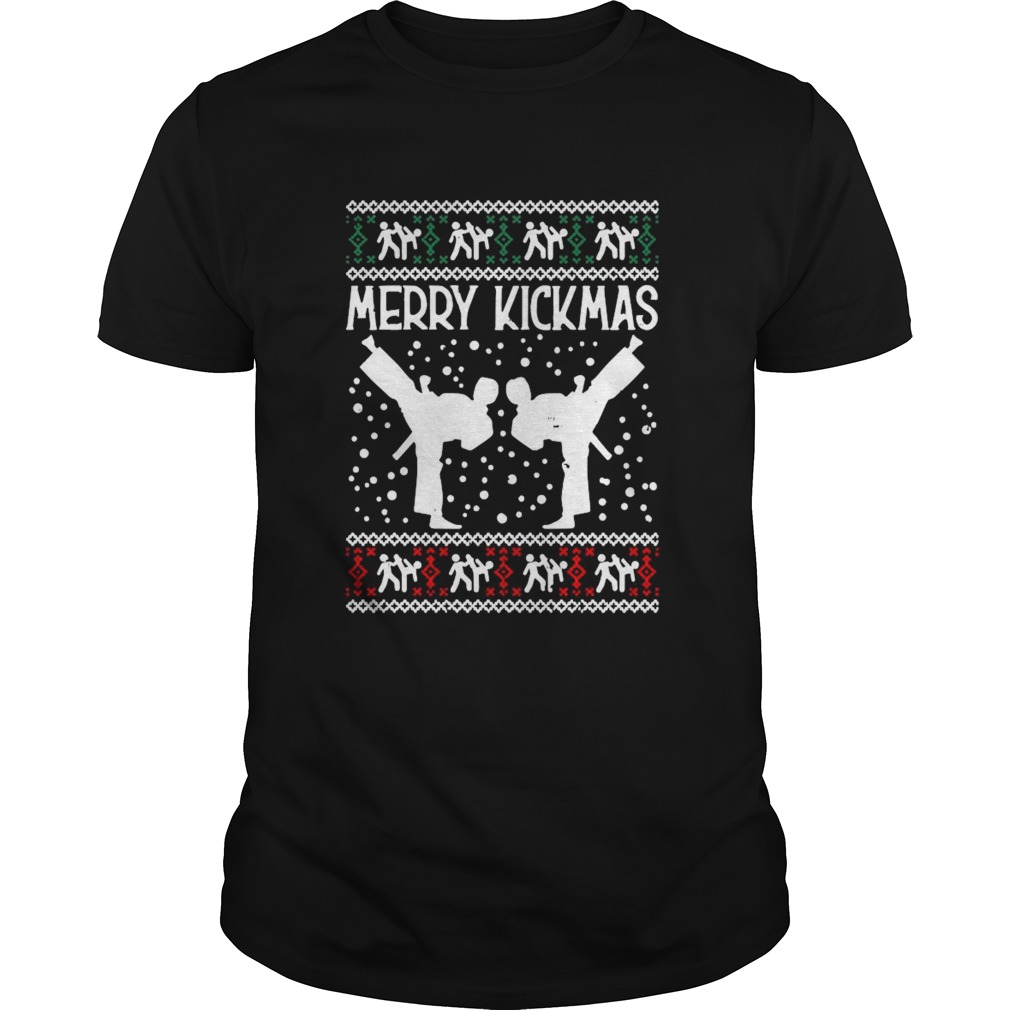 Merry Kickmas Ugly Christmas Karate Jiu Jitsu Martial Gift Pullover shirt