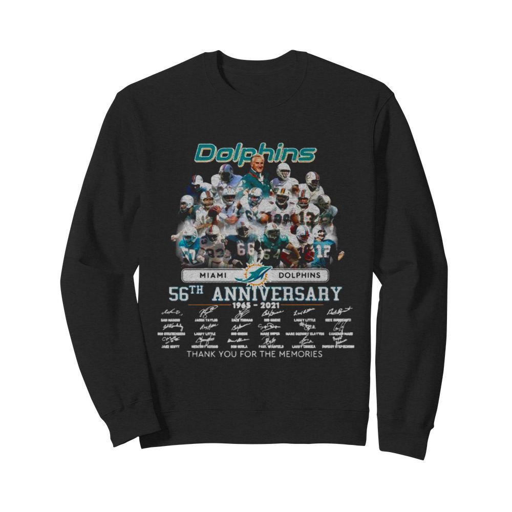 Miami Dolphins 56th anniversary thank you for the memories signatures  Unisex Sweatshirt