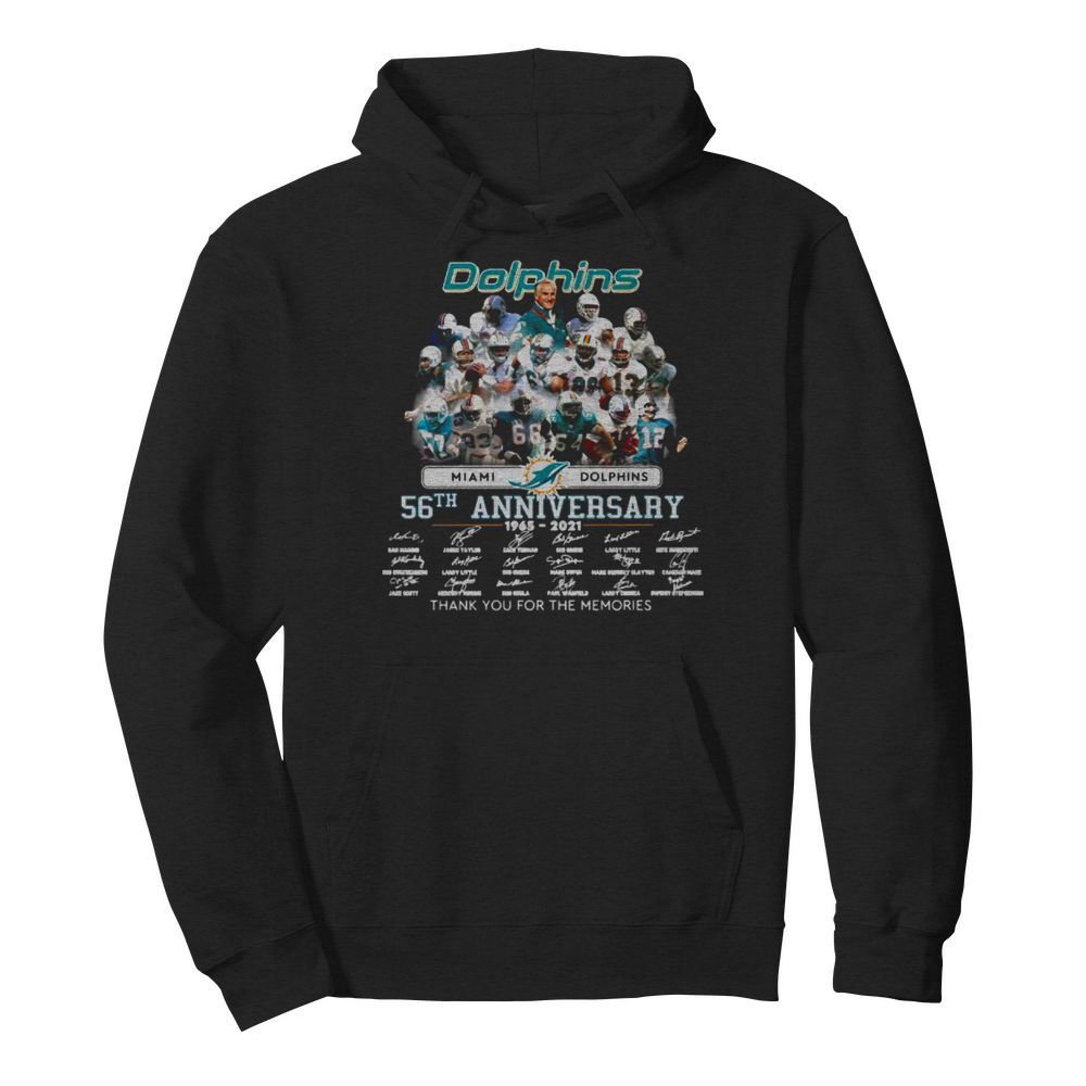 Miami Dolphins 56th anniversary thank you for the memories signatures  Unisex Hoodie