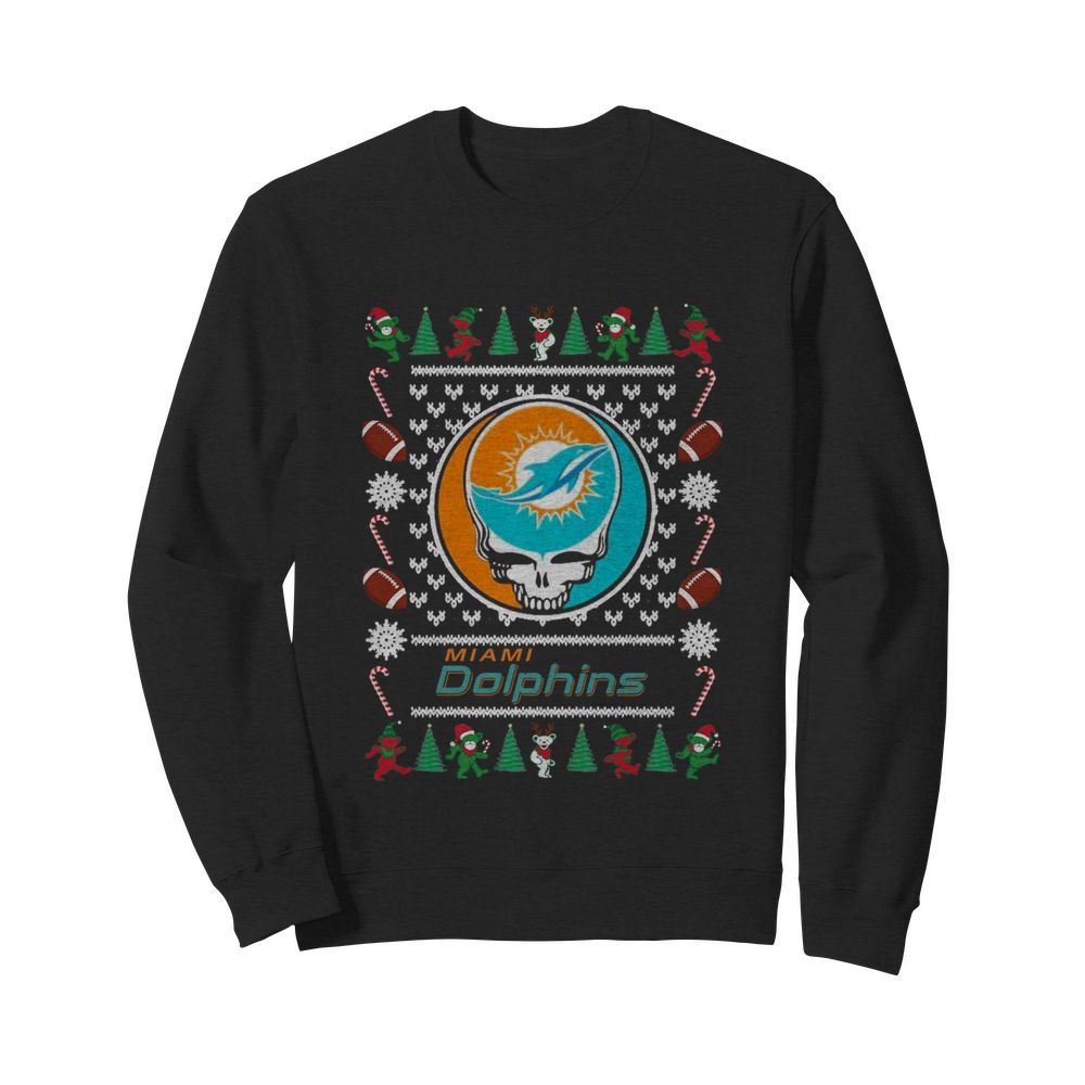 Miami Dolphins Grateful Dead Ugly Christmas  Unisex Sweatshirt