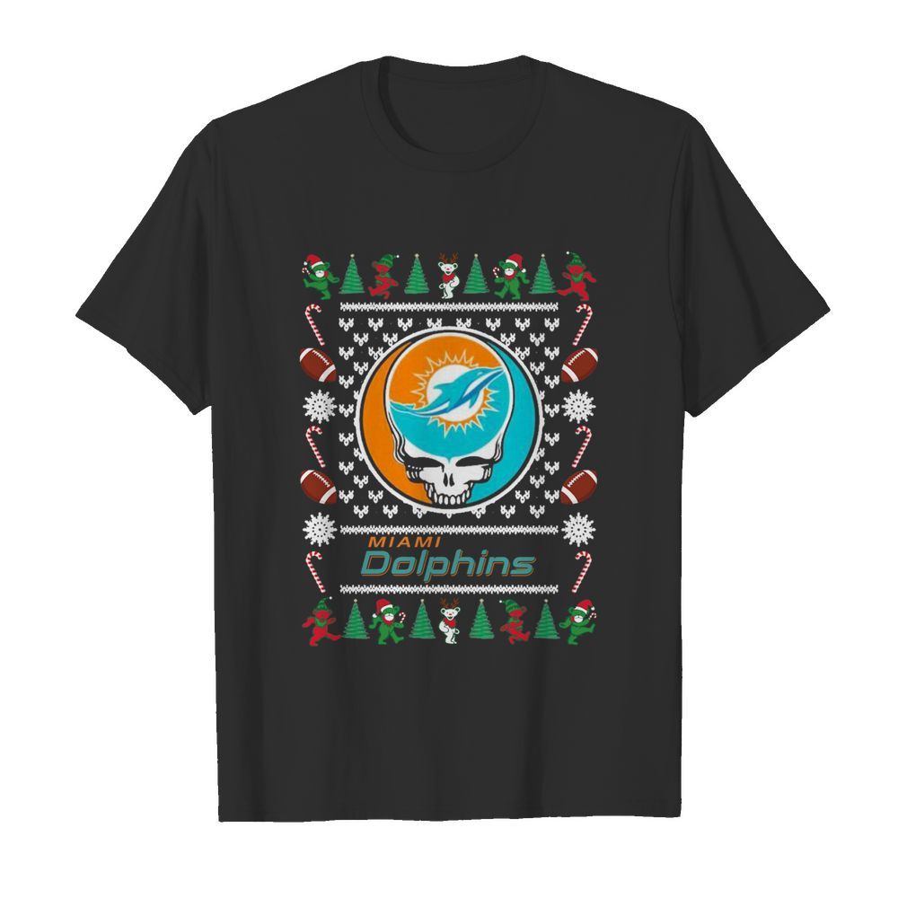 Miami Dolphins Grateful Dead Ugly Christmas  Classic Men's T-shirt