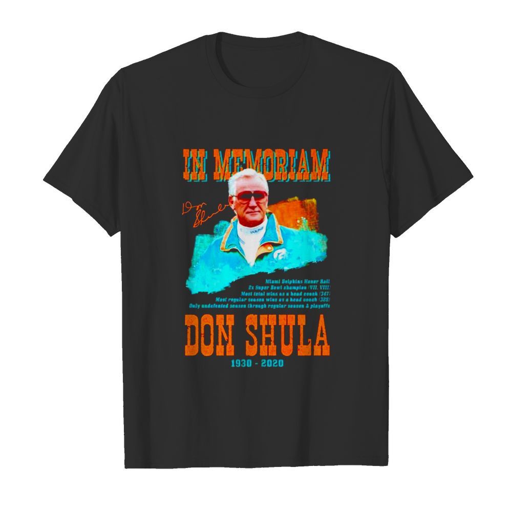 Miami Dolphins in memoriam Don Shula 1930 2020 signature shirt