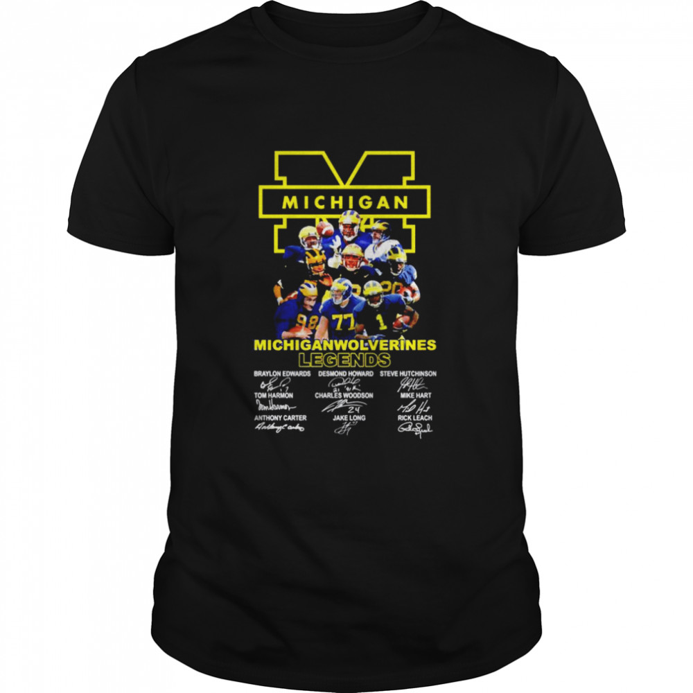 Michigan Wolverines legends signatures shirt