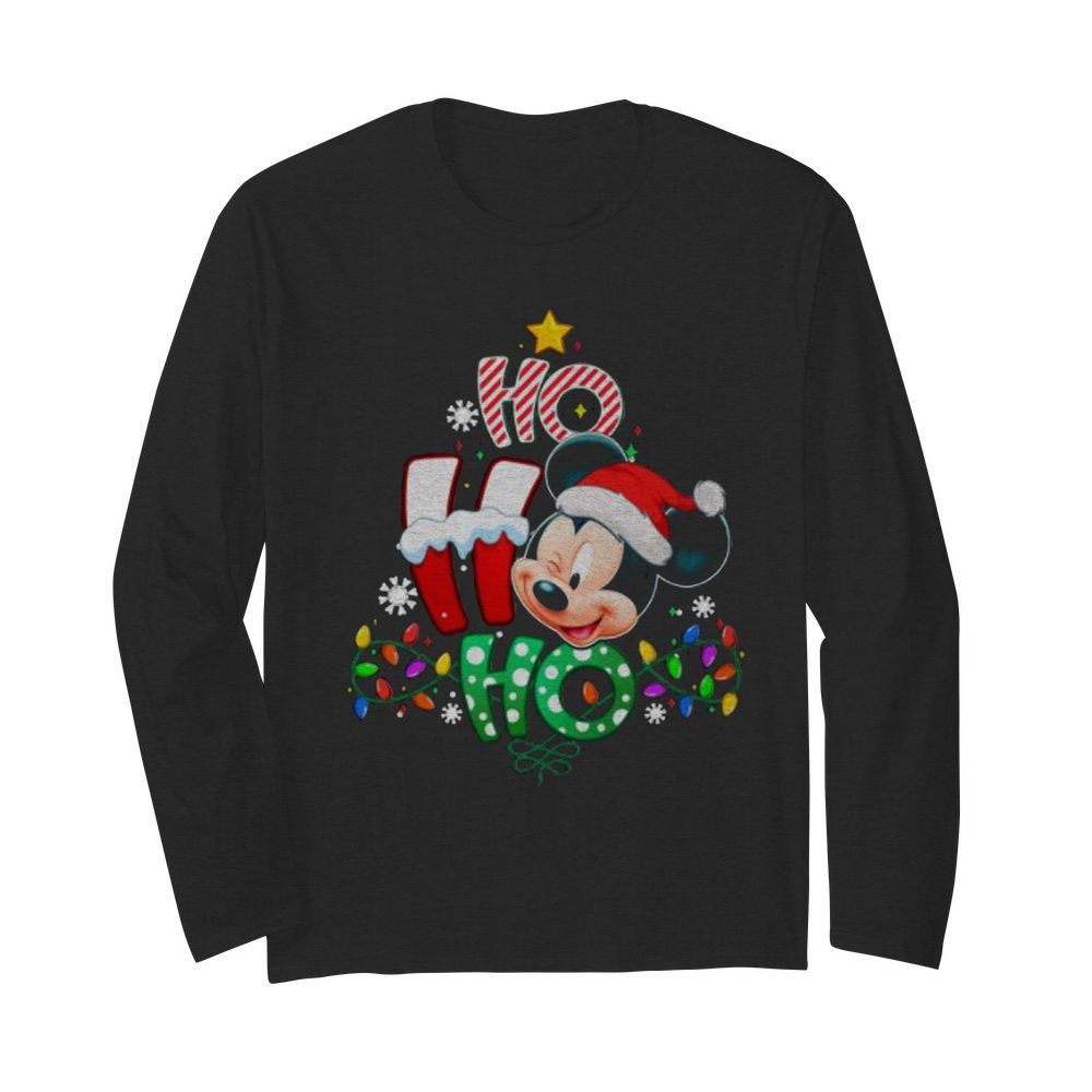 Mickey Disney Ho Ho Ho Christmas  Long Sleeved T-shirt 