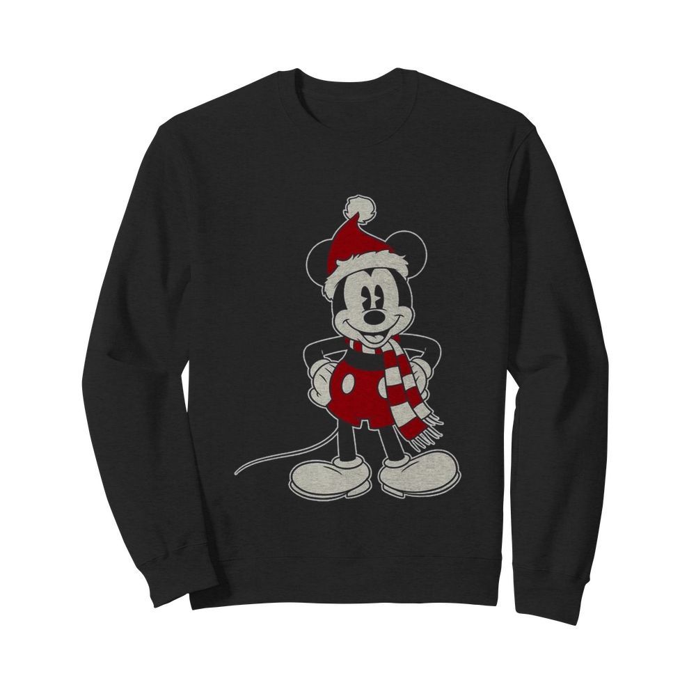 Mickey Mouse Santa Hat Merry Christmas  Unisex Sweatshirt