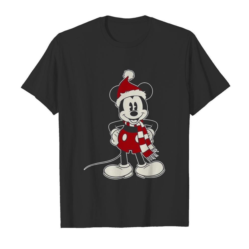 Mickey Mouse Santa Hat Merry Christmas  Classic Men's T-shirt