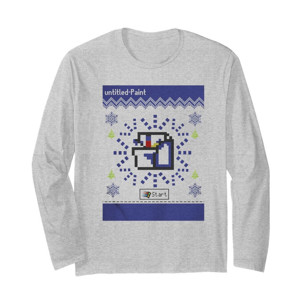 Microsoft Ms Paint Ugly Christmas  Long Sleeved T-shirt 