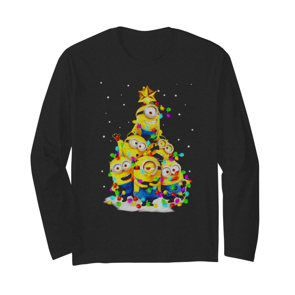 Minions Christmas tree  Long Sleeved T-shirt 