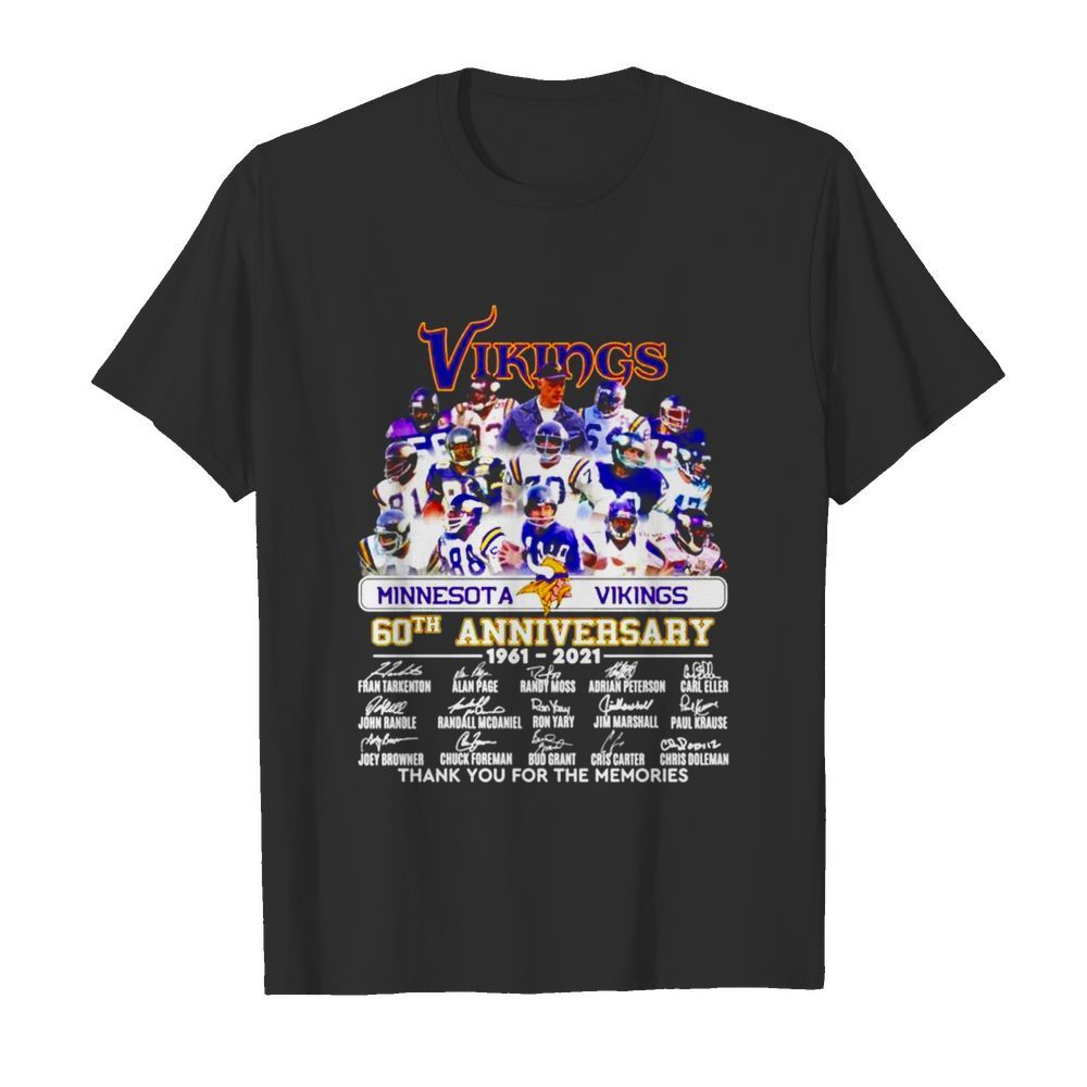 Minnesota Vikings 60th anniversary 1961 2021 thank you for the memories signatures  Classic Men's T-shirt