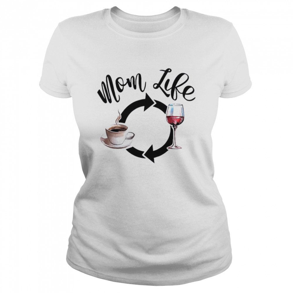 Mom Like Coffee And Wine  Classic Women's T-shirt