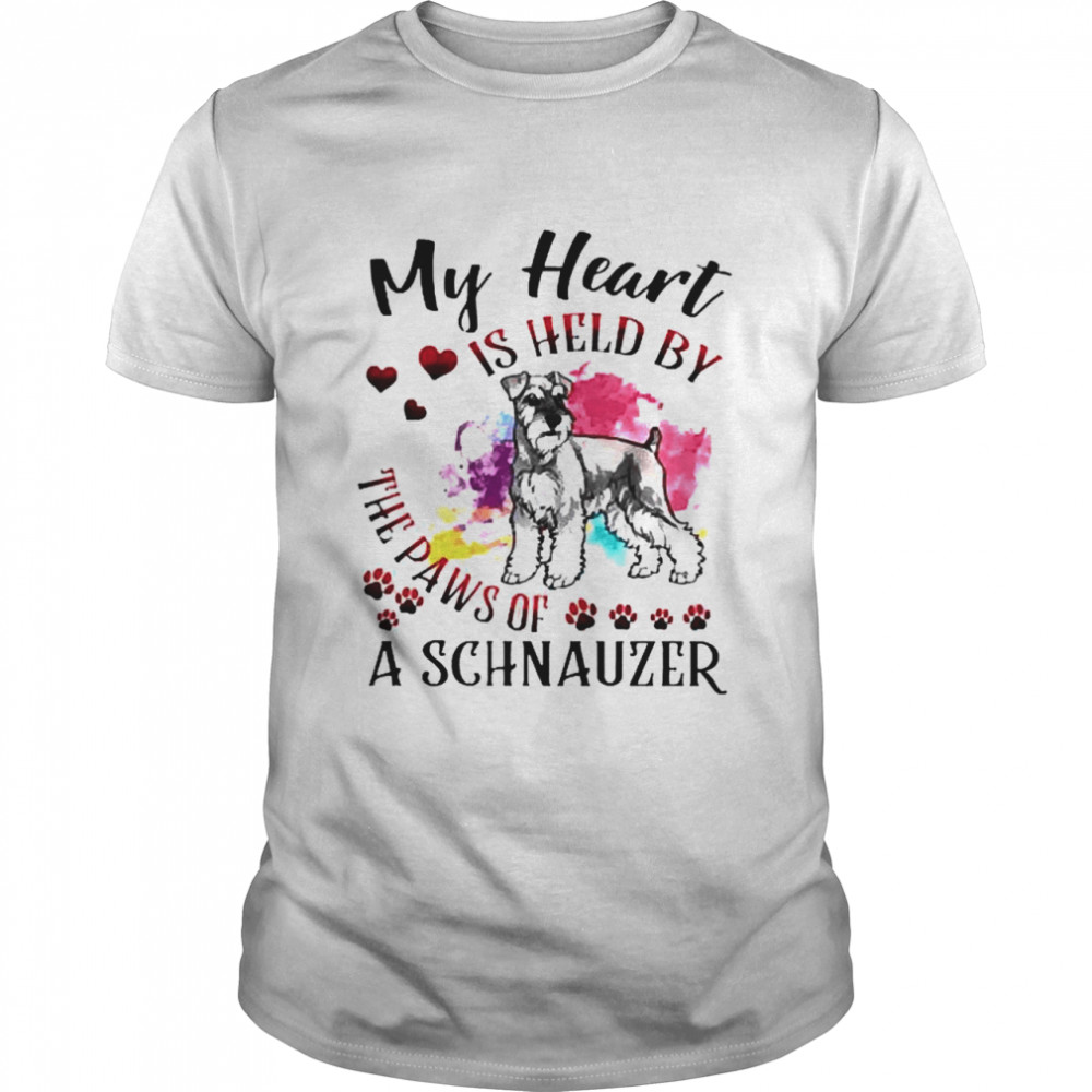 My heart is held by the paws of a Schnauzer shirt