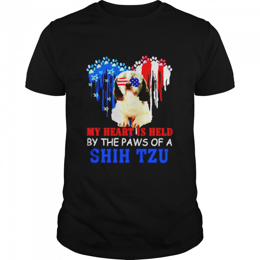 My heart is held by the paws of a Shih Tzu shirt