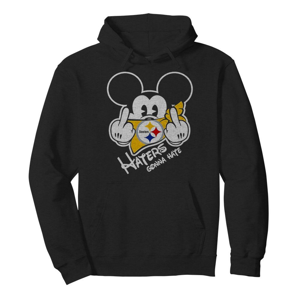 NFL Mickey Mouse Face Mask Pittsburgh Steelers Fuck Haters Gonna Hate  Unisex Hoodie