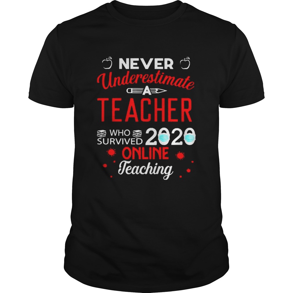 Never underestimate a teacher who survived 2020 toilet paper online teaching shirt