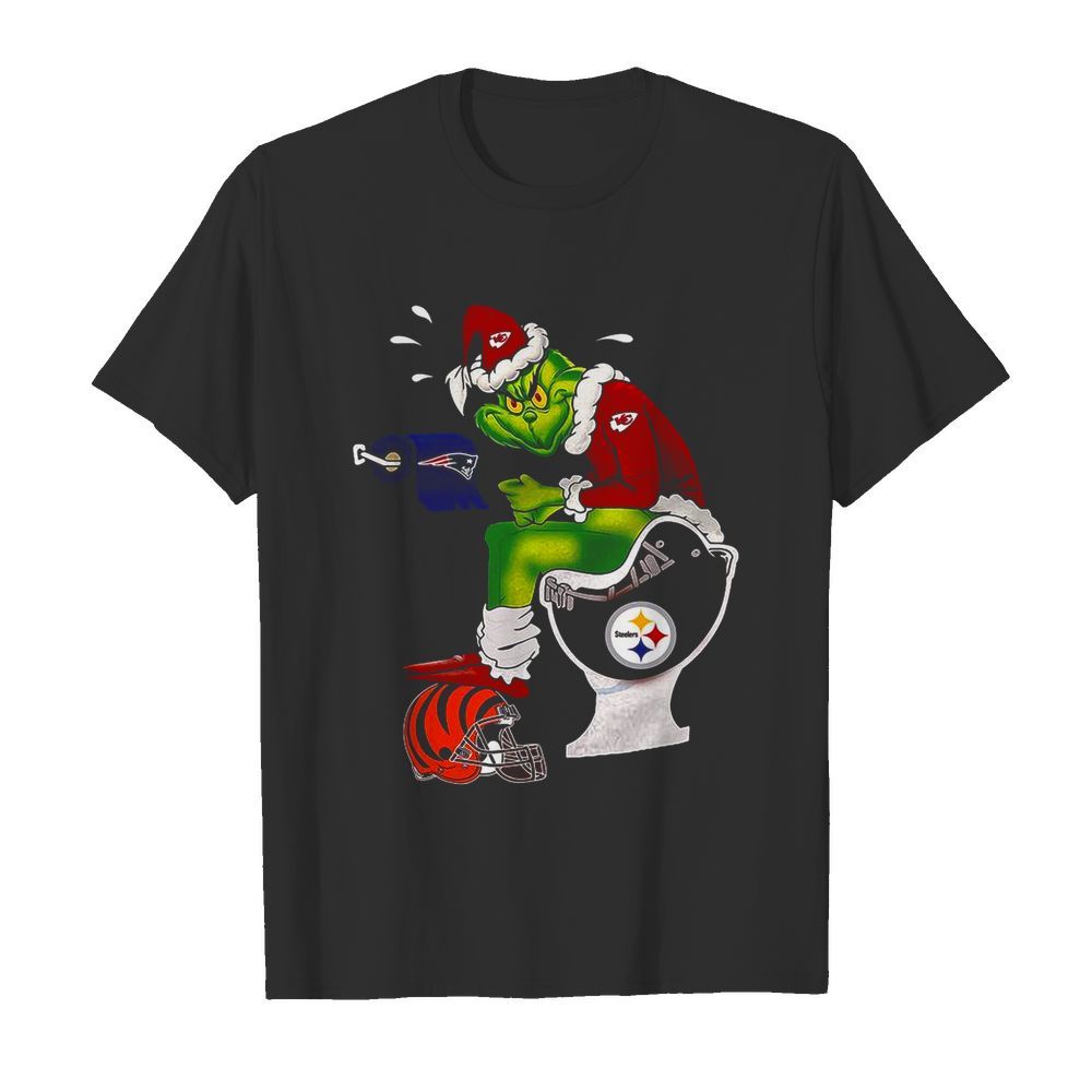 New England Patriots Grinch Kansas City Chiefs toilet Pittsburgh Steelers Cincinnati Bengals shirt