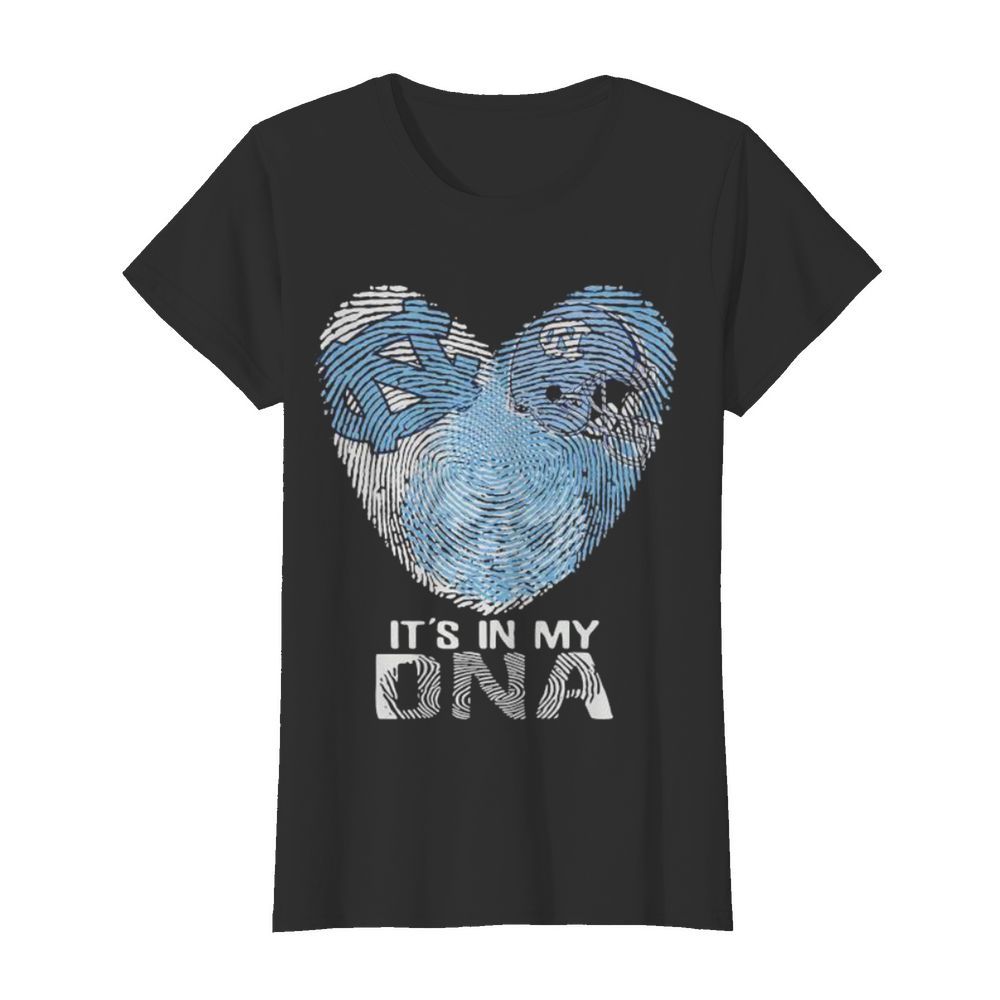 North Carolina Tar Heels Football It’s In My DNA Heart  Classic Women's T-shirt