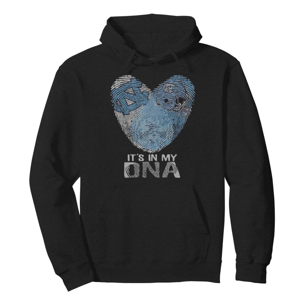 North Carolina Tar Heels Football It’s In My DNA Heart  Unisex Hoodie