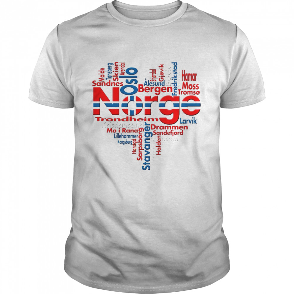 Norway Norge Heart Cities shirt