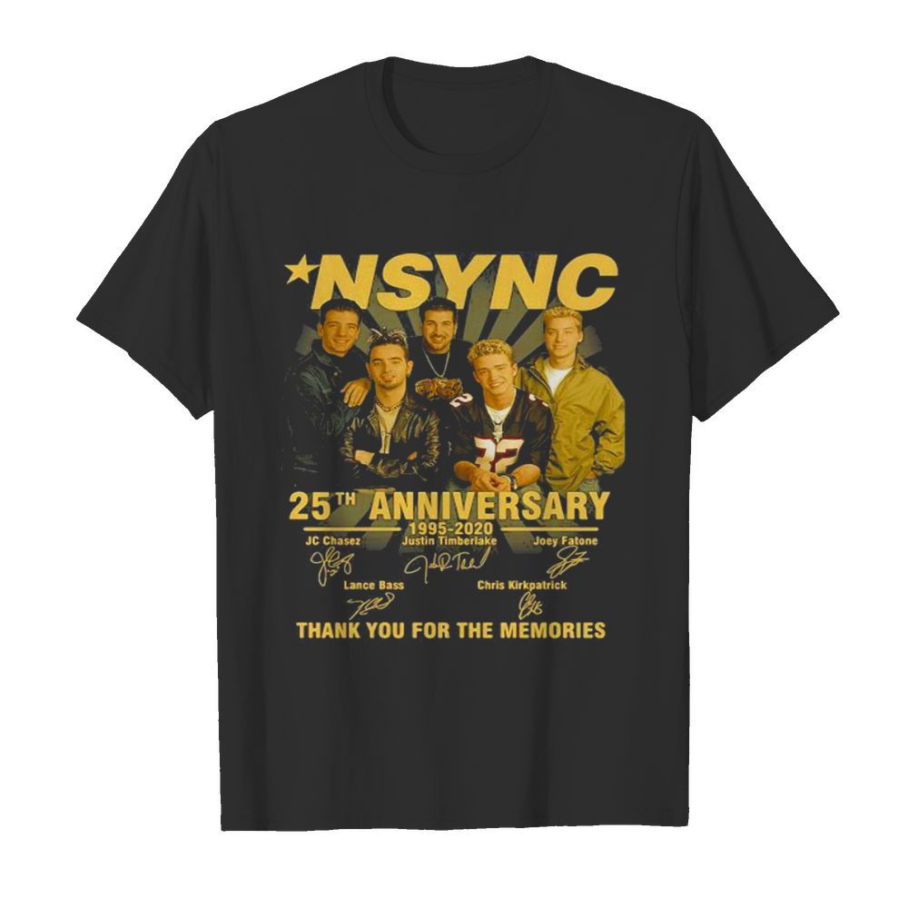 Nsync 25th Anniversary 1995 2020 Thank You For The Memories Signature shirt