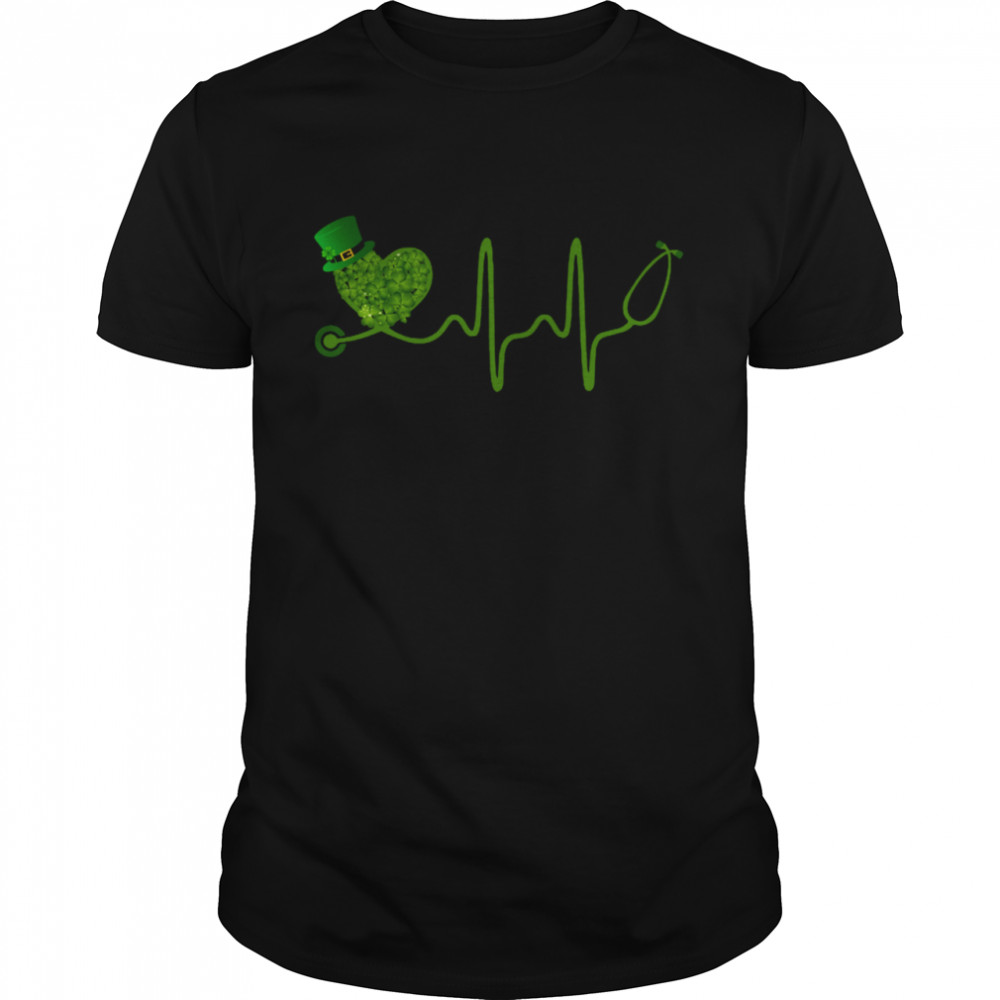 Nurse Stethoscope Shamrock Matching St Patricks Day shirt