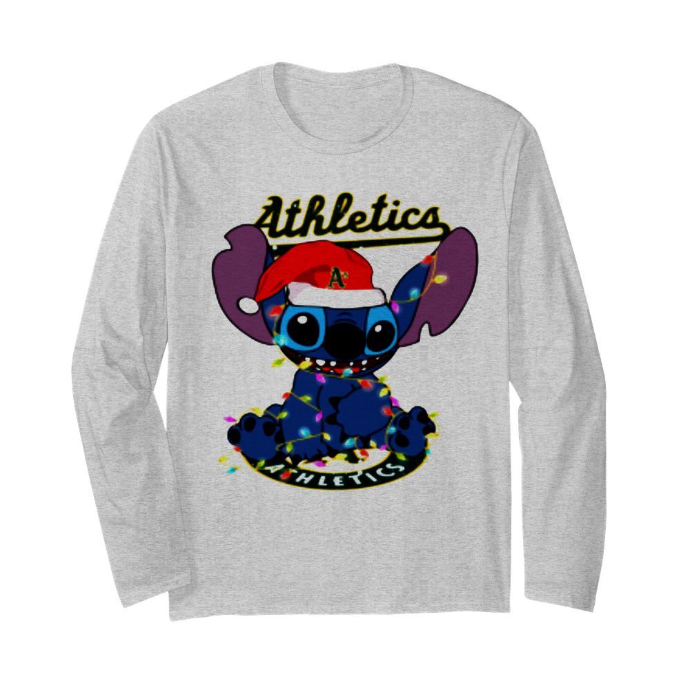 Oakland Athletics MLB noel stitch Baseball Christmas  Long Sleeved T-shirt 