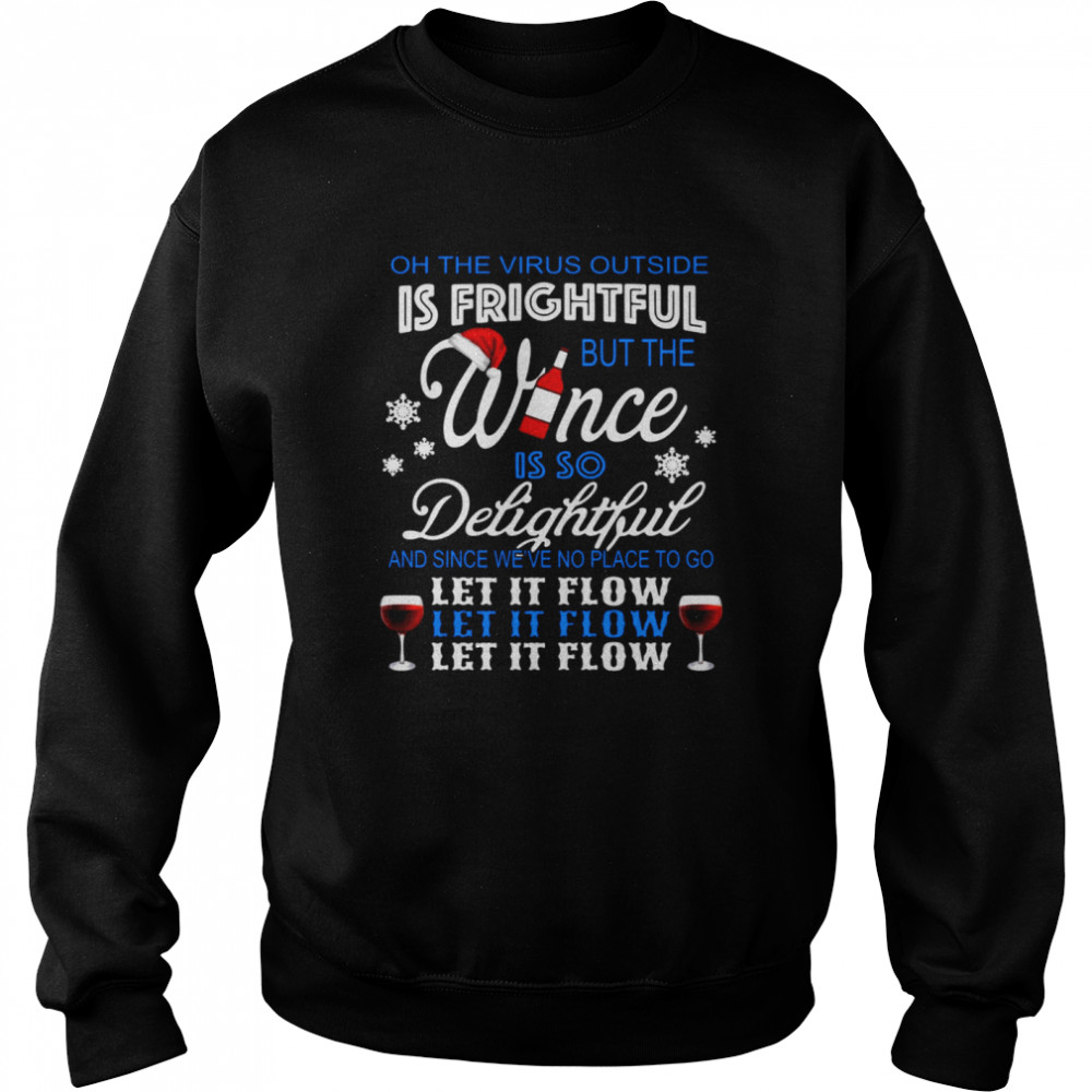 Oh The Virus Outside Is Frightful But The Wince Is So Delightful And Since We’ve No Place To Go Let It Flow Christmas  Unisex Sweatshirt