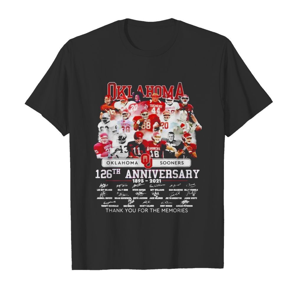 Oklahoma Sooners 126th anniversary 1895 2021 thank you for the memories shirt