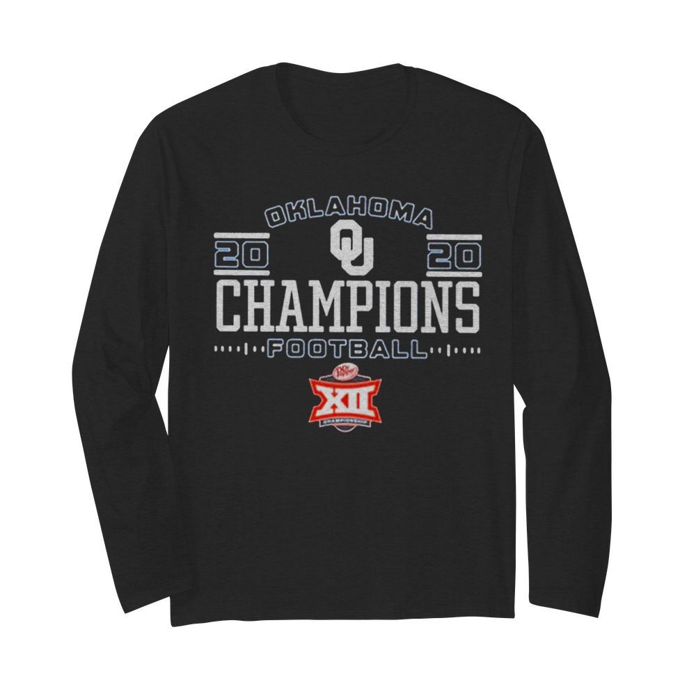 Oklahoma Sooners 2020 Big 12 Football Champions  Long Sleeved T-shirt 