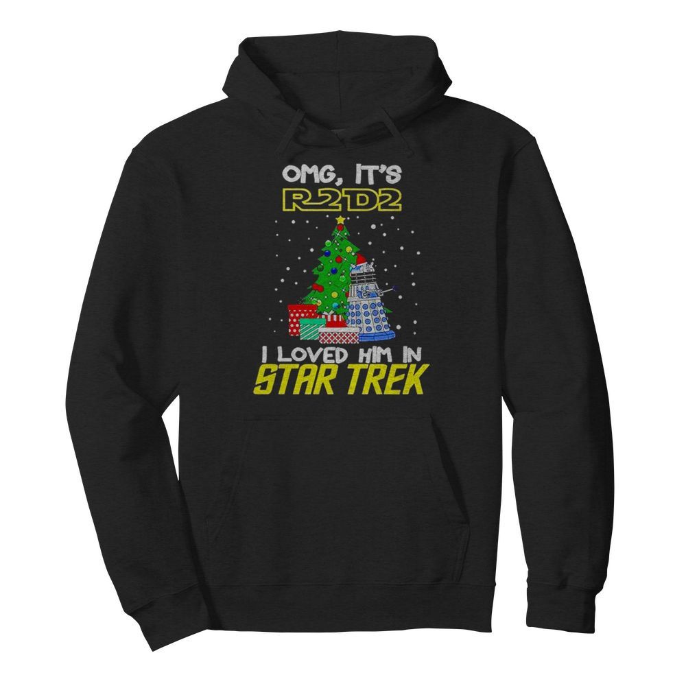 Omg its R2D2 I loved him in Star Trek Christmas  Unisex Hoodie