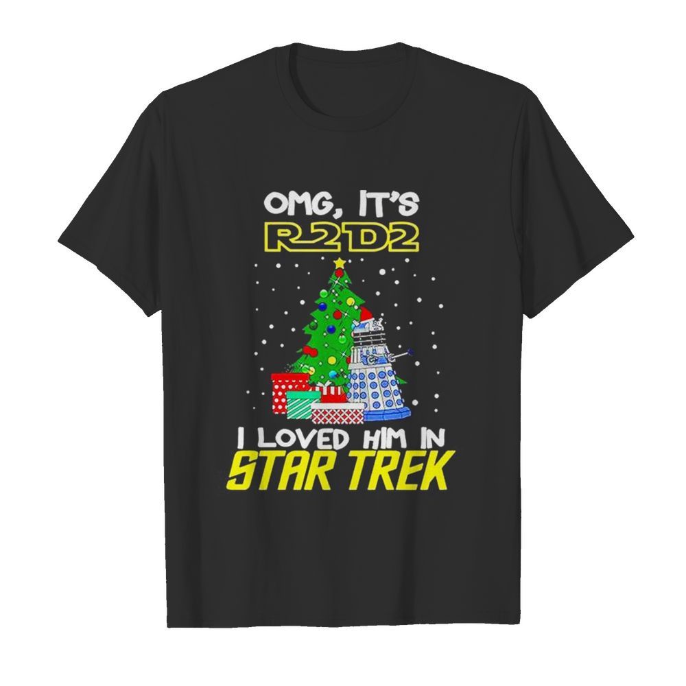 Omg its R2D2 I loved him in Star Trek Christmas  Classic Men's T-shirt