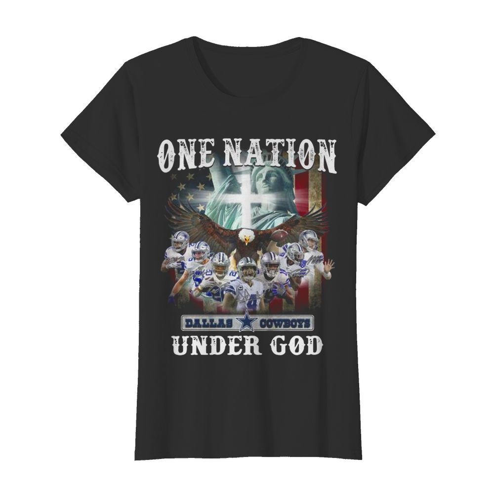 One Nation Dallas Cowboys Under God American Flag  Classic Women's T-shirt