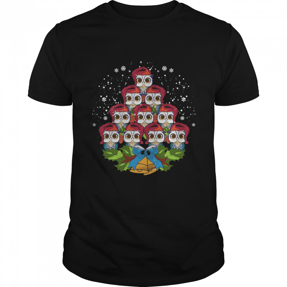 Owls Merry Christmas Tree Animal  Classic Men's T-shirt