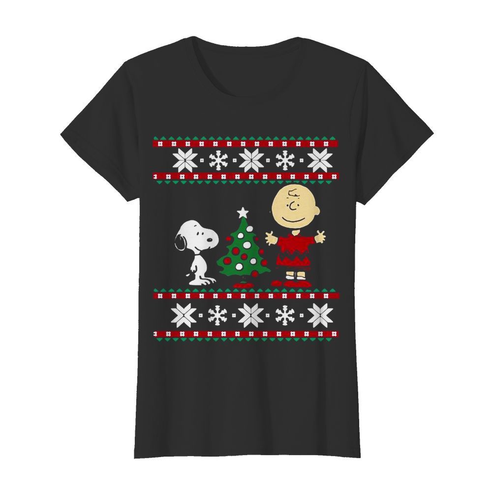 Peanuts Snoopy And Charlie Ugly Christmas  Classic Women's T-shirt