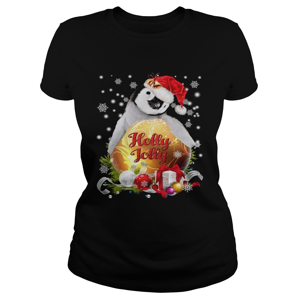 Penguin Santa holly jolly Merry Christmas  Classic Ladies