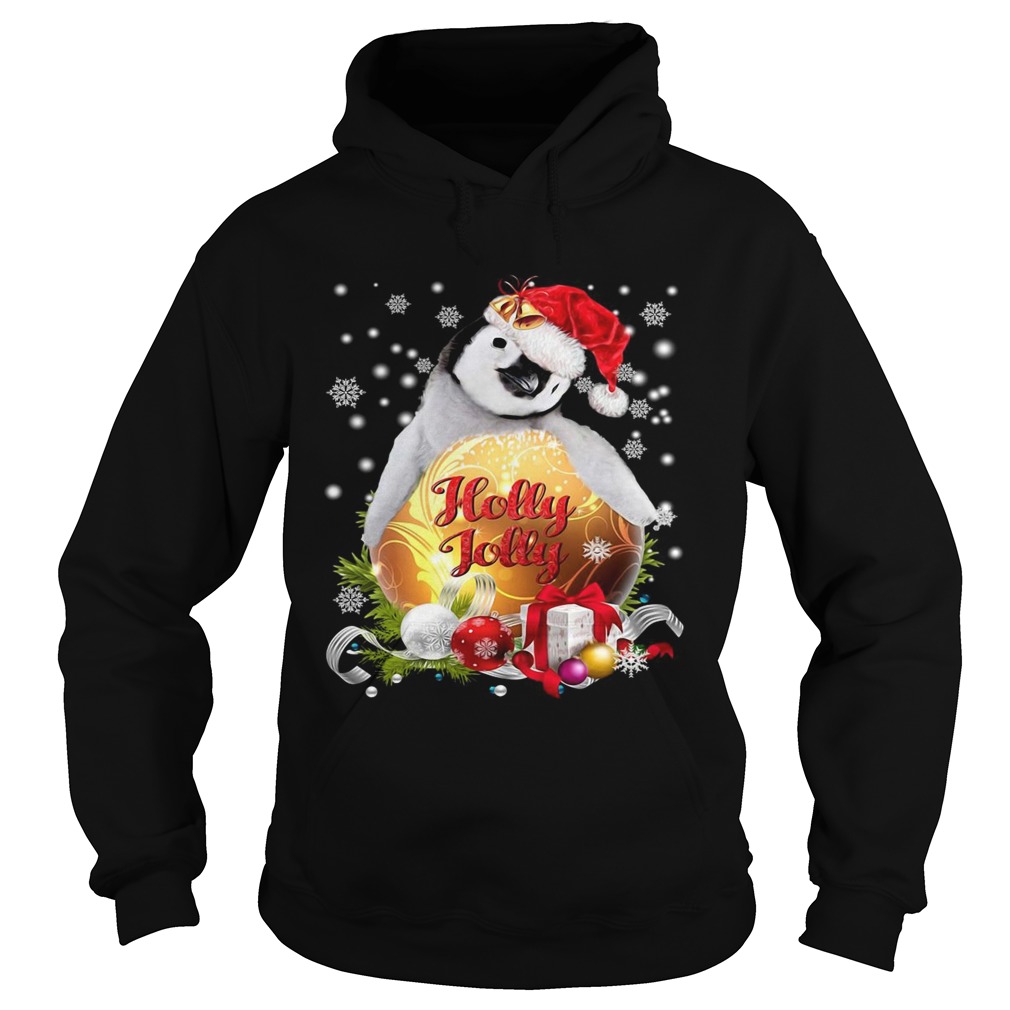 Penguin Santa holly jolly Merry Christmas  Hoodie